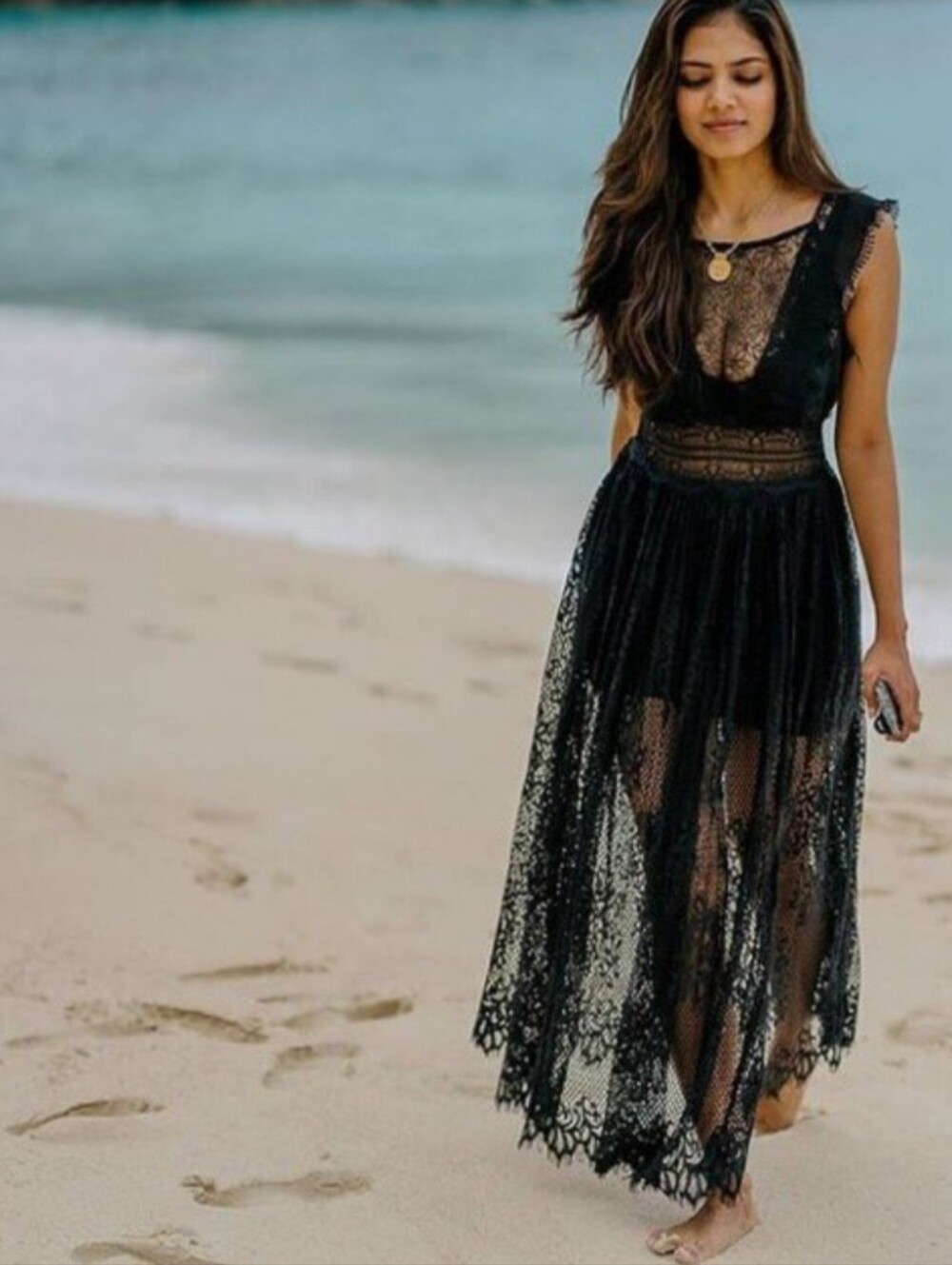 ZARA LACE BLACK MIDI DRESS  Size XS - Picture 2 of 12